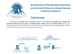 Certificamos que Bernardina Silva de Carvalho participou do XLI