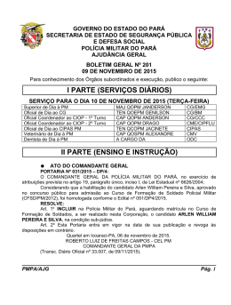 BG 201 - De 09 NOV 2015 - Proxy da Polícia Militar do Pará!