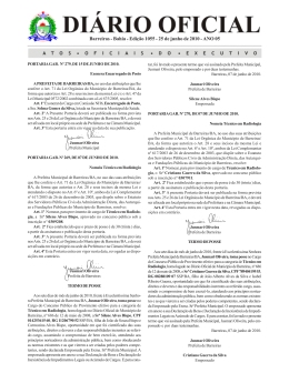 Diário Oficial – Edição 1055 - Prefeitura de Barreiras