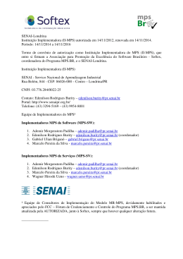 SENAI-Londrina Instituição Implementadora (II-MPS