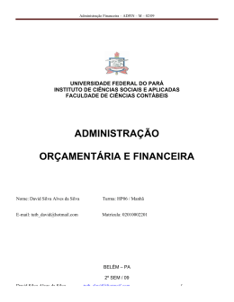 ADMINISTRAÇÃO ORÇAMENTÁRIA E FINANCEIRA