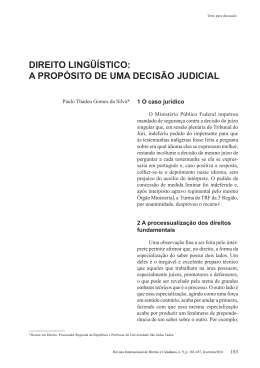 Direito Linguístico: a propósito de uma decisão judicial. Publicado