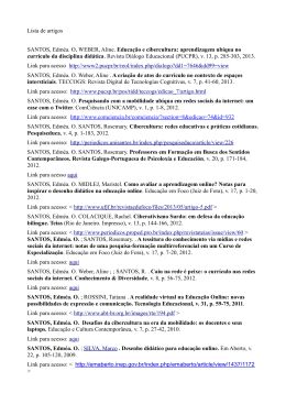 Lista de artigos SANTOS, Edméa. O. WEBER, Aline. Educação e