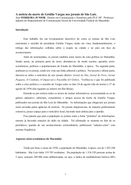 A notícia da morte de Getúlio Vargas nos jornais de São Luís