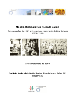 Guia da Mostra Bibliográfica Ricardo Jorge