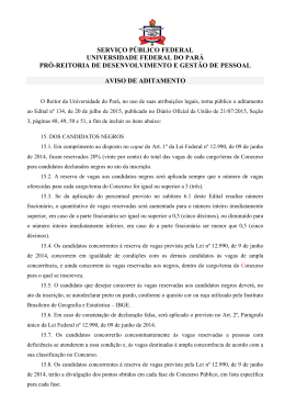 Aviso de Aditamento - Ceps - Universidade Federal do Pará