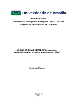 LÍNGUA DE SINAIS BRASILEIRA: proposta de