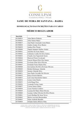 SAMU DE FEIRA DE SANTANA – BAHIA MÉDICO REGULADOR