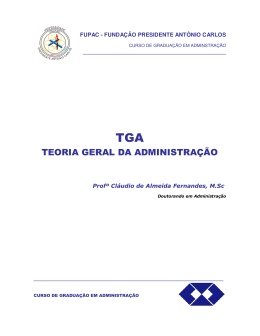 Apostila de TGA – Unipac - Claudio Consultoria Empresarial