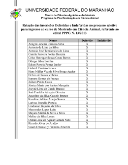 Confira a lista - PPPG - Universidade Federal do Maranhão
