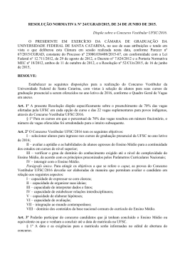 Resolução 24/CGRAD/2015 - Vestibular UFSC/2016