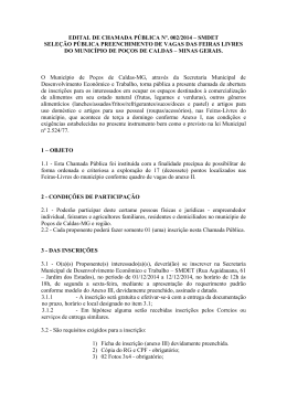 EDITAL DE CHAMADA PÚBLICA Nº 001/2013