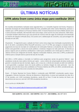 UFPA adota Enem como única etapa para vestibular