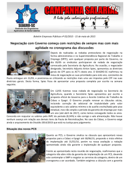 Boletim de Campanha - Empresas Públicas nº 02/2015 - Seagro-SC