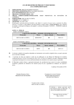 1 ATA DE REGISTRO DE PREÇOS Nº SMGP-003/2011