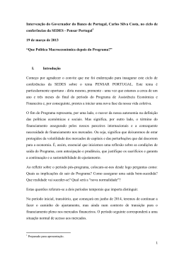 Intervenção do Governador do Banco de Portugal, Carlos Silva