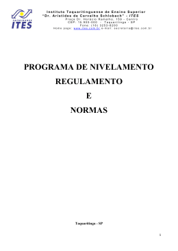 Curso de Nivelamento - Faculdades ITES - Taquaritinga-SP