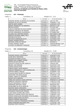 Lista de Inscrições - Uff - Universidade Federal Fluminense