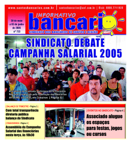Edição 733 Sindicato debate campanha salarial 2005 30 de maio a