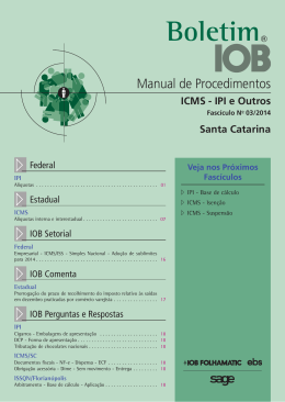 IOB - ICMS/IPI - Santa Catarina - nº 03/2014