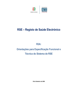 RSE – Registo de Saúde Electrónico