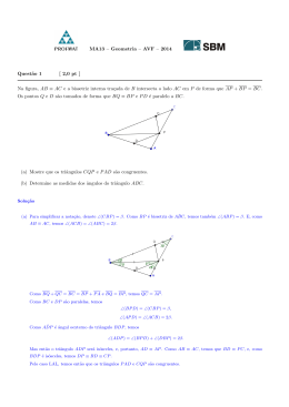 MA13 – Geometria – AVF – 2014 Quest˜ao 1 [ 2,0 pt ] Na