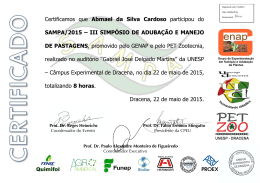 Certificamos que Abmael da Silva Cardoso participou do SAMPA