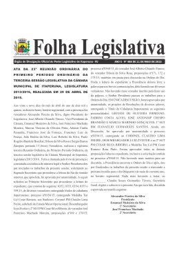 Folha Legislativa Edição 488 - Câmara Municipal de Itaperuna