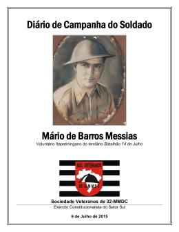 Diário de Campanha do Soldado Mário de Barros Messias