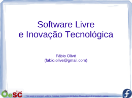 Software Livre e Inovação Tecnológica