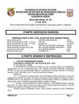 i parte (serviços diários) - Proxy da Polícia Militar do Pará!