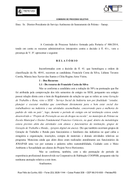 Classificação após recurso - Prefeitura Municipal de Pelotas
