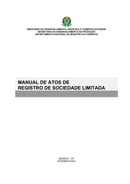 Manual de Atos de Registro de Sociedade Limitada