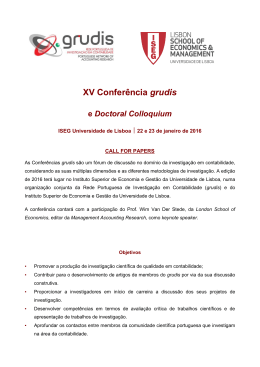 Call For Papers - ISEG - Universidade de Lisboa