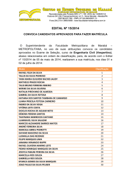 EDITAL Nº 15/2014 - Faculdade Metropolitana de Marabá