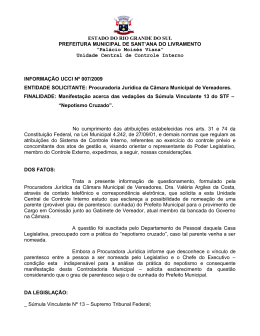 Nepotismo Cruzado - Site Oficial da Prefeitura de Sant`Ana do