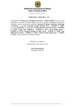PORTARIA nº 041 - OAB: Ordem dos Advogados do Brasil