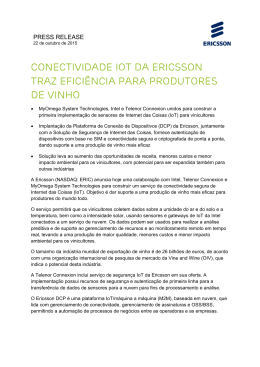 Conectividade IoT da Ericsson traz eficiência para produtores de
