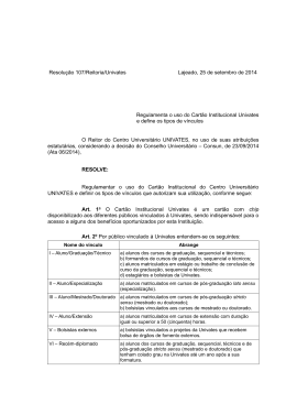 Resolução 107/Reitoria/Univates Lajeado, 25 de setembro de 2014