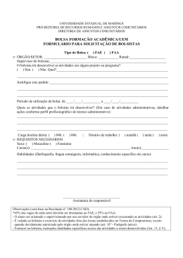 Formulário Para Solicitação de Bolsistas - DCT
