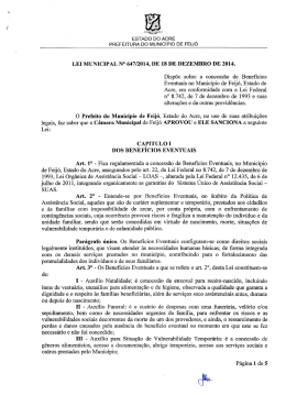 Lei n° 647/2014 - Prefeitura de Feijó