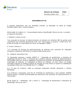 Número da Licitação Folha PE.DAQ.G.00031.2011 1/7