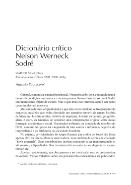 Dicionário crítico Nelson Werneck Sodré