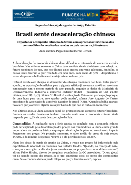 Brasil sente desaceleração chinesa