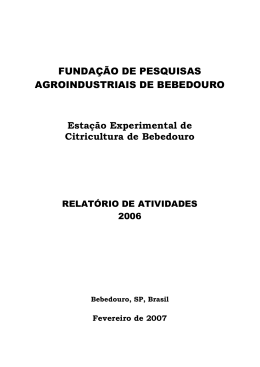 Relatório de Atividades 2006 - estação experimental de citricultura