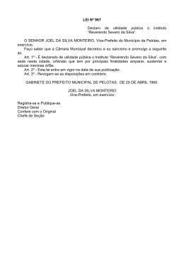 lei n° 967, de 25 de abril 1960. - Prefeitura Municipal de Pelotas
