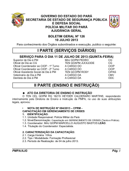 BG 126 - De 10 JUL 2013 - Proxy da Polícia Militar do Pará!