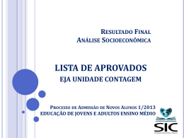 Resultado Final - EJA Unidade Contagem 1/2013