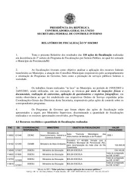 relatório de fiscalização nº 018/2003 município de porciúncula