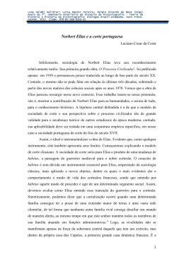 Norbert Elias e a corte portuguesa - Seminário Brasileiro de História